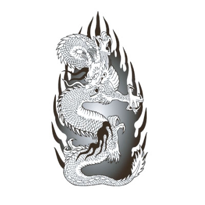 タトゥーシール 火炎ドラゴン(タトゥー・刺青シール) タトゥーシール 火炎ドラゴン(タトゥー・刺青シール)