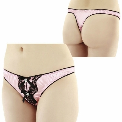 ハートフルサテンオープンショーツ(ランジェリー) ハートフルサテンオープンショーツ(ランジェリー)