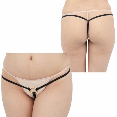 2wayストレッチゴールドリング付きストリングショーツ ブラック 2wayストレッチゴールドリング付きストリングショーツ ブラック