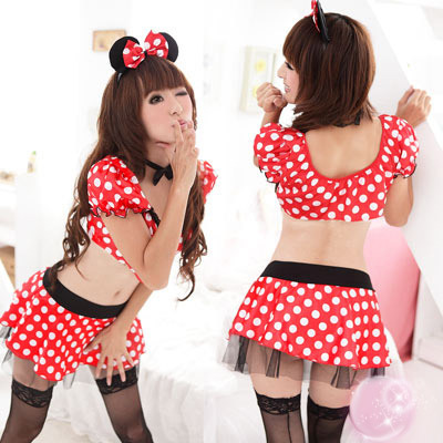 ドット柄ミニトップス×ミニスカート(コスプレ衣装) ドット柄ミニトップス×ミニスカート(コスプレ衣装)